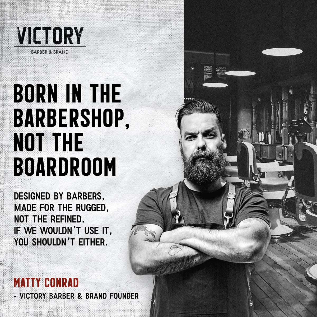 Victory Barber & Brand barbershop lifestyle showing professional results