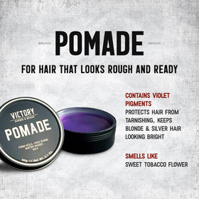 Victory Barber & Brand slicked-back hairstyle showing polished shine