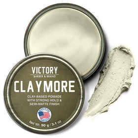 Victory Barber & Brand front packaging showing strong matte styling