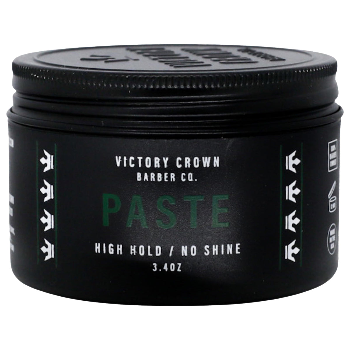 Victory Crown jar front view showing branding and size benefit