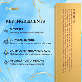 VieBeauti ingredient label close-up showing peptide and botanical blend benefit
