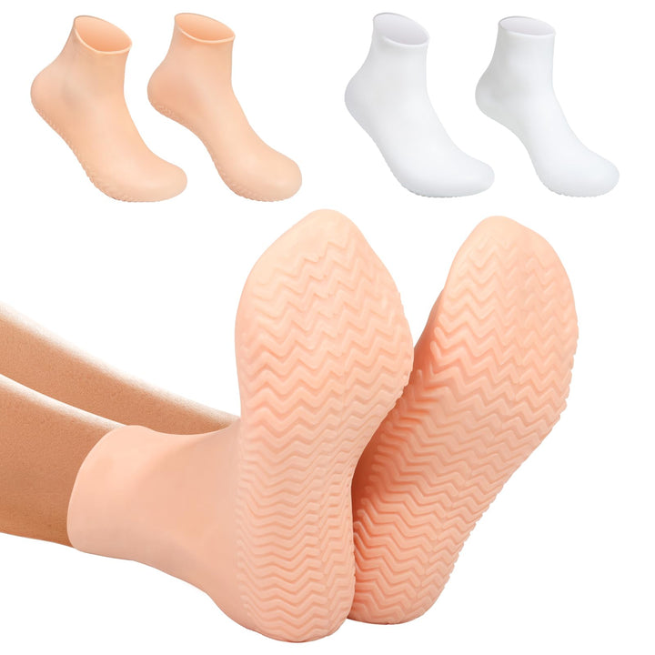 Vigdit front view of XL silicone moisturizing socks showing full coverage and comfort
