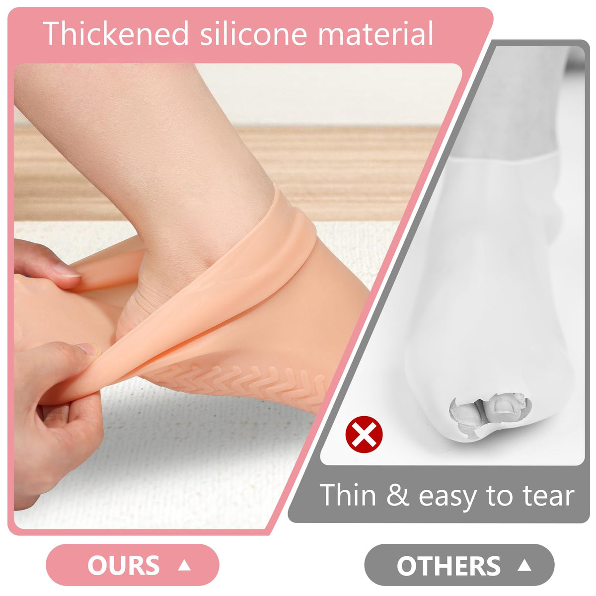 Vigdit silicone texture detail highlighting soft, durable, latex‑free material