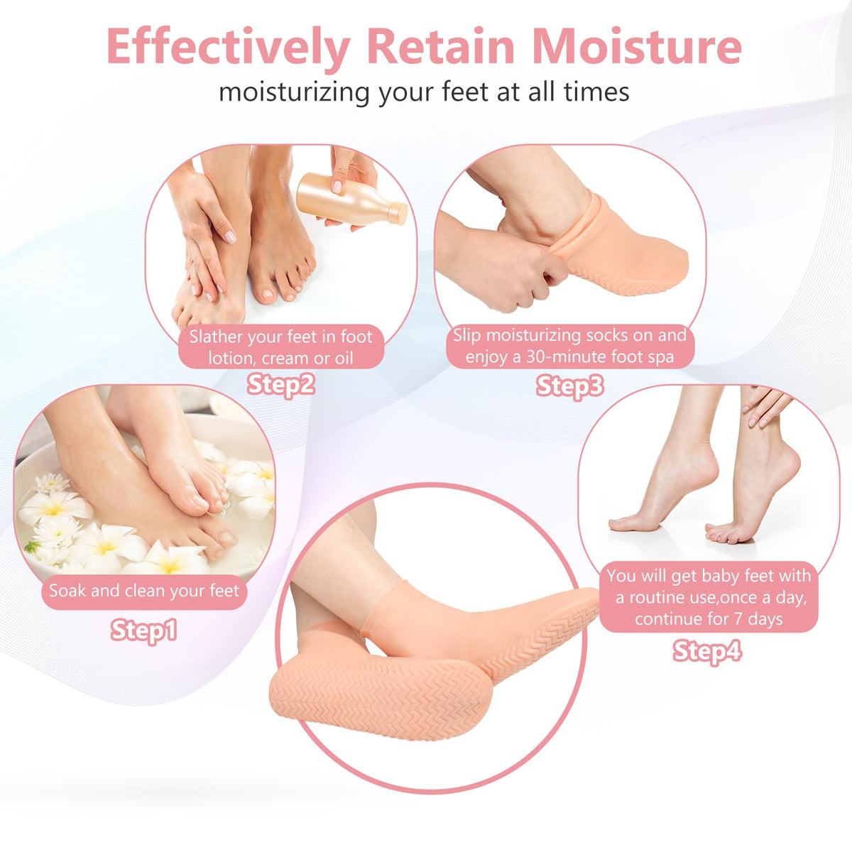 Vigdit socks worn with foot cream illustrating locked‑in hydration and ease
