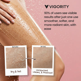 Vigority before and after arm comparison visibly smoother skin texture