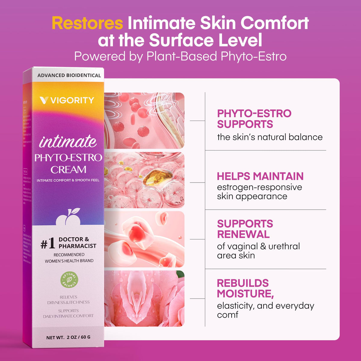 Vigority cream applied to hand demonstrating gentle spreadability and comfort