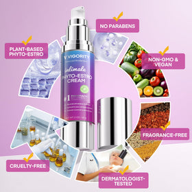 Vigority product beside hand for scale to show compact 50g travel-friendly size