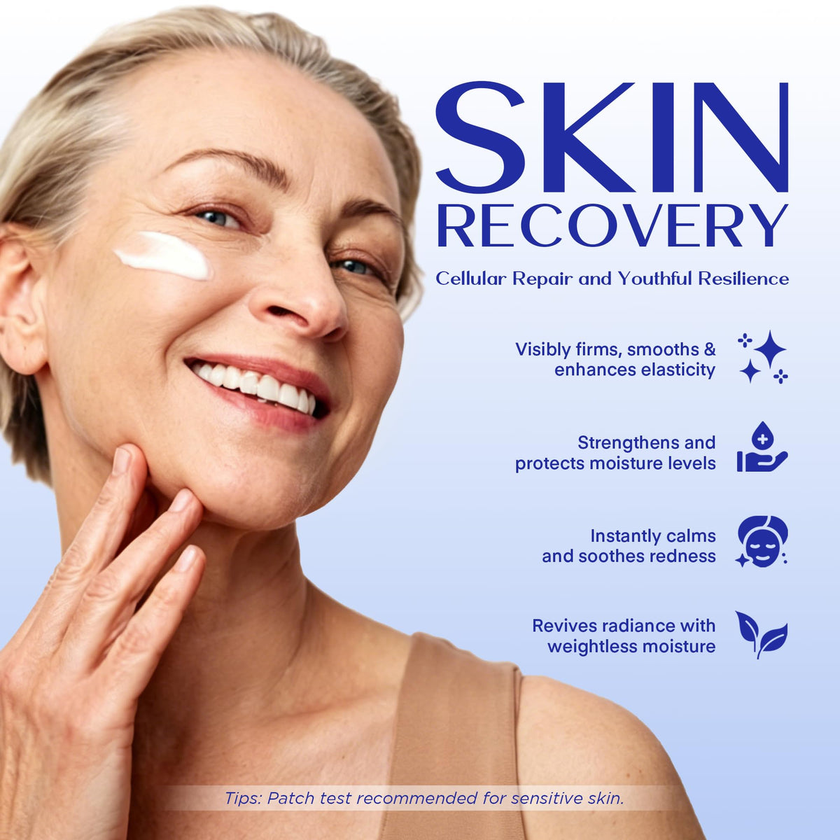Vigority botanical ingredients arranged to highlight soothing helichrysum and centella benefits