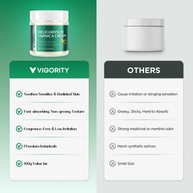 Vigority jar on bathroom shelf portraying everyday routine use benefit