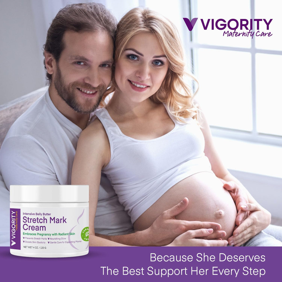 Vigority jar on nursery counter suggesting daily postpartum skincare routine