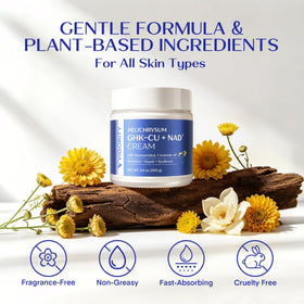 Vigority cream on bedside table in nighttime routine scene for restorative ritual benefit