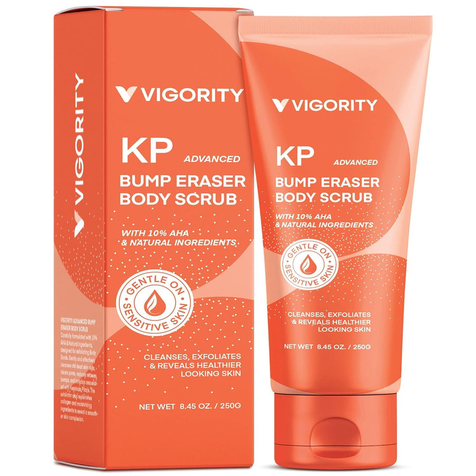 Vigority packaging front view showing KP Bump Eraser and smoothing benefit