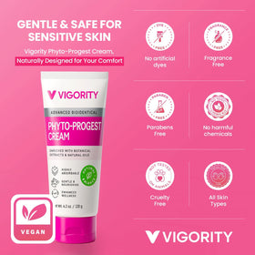 Vigority being applied to hand to demonstrate gentle spread and hydrating benefit