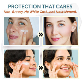 Vigority sunscreen used at beach demonstrating reef-safe protection during outdoor fun