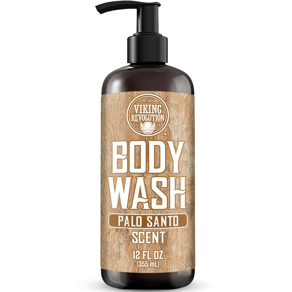 Viking Revolution front bottle showing palo santo scent and easy-pump convenience