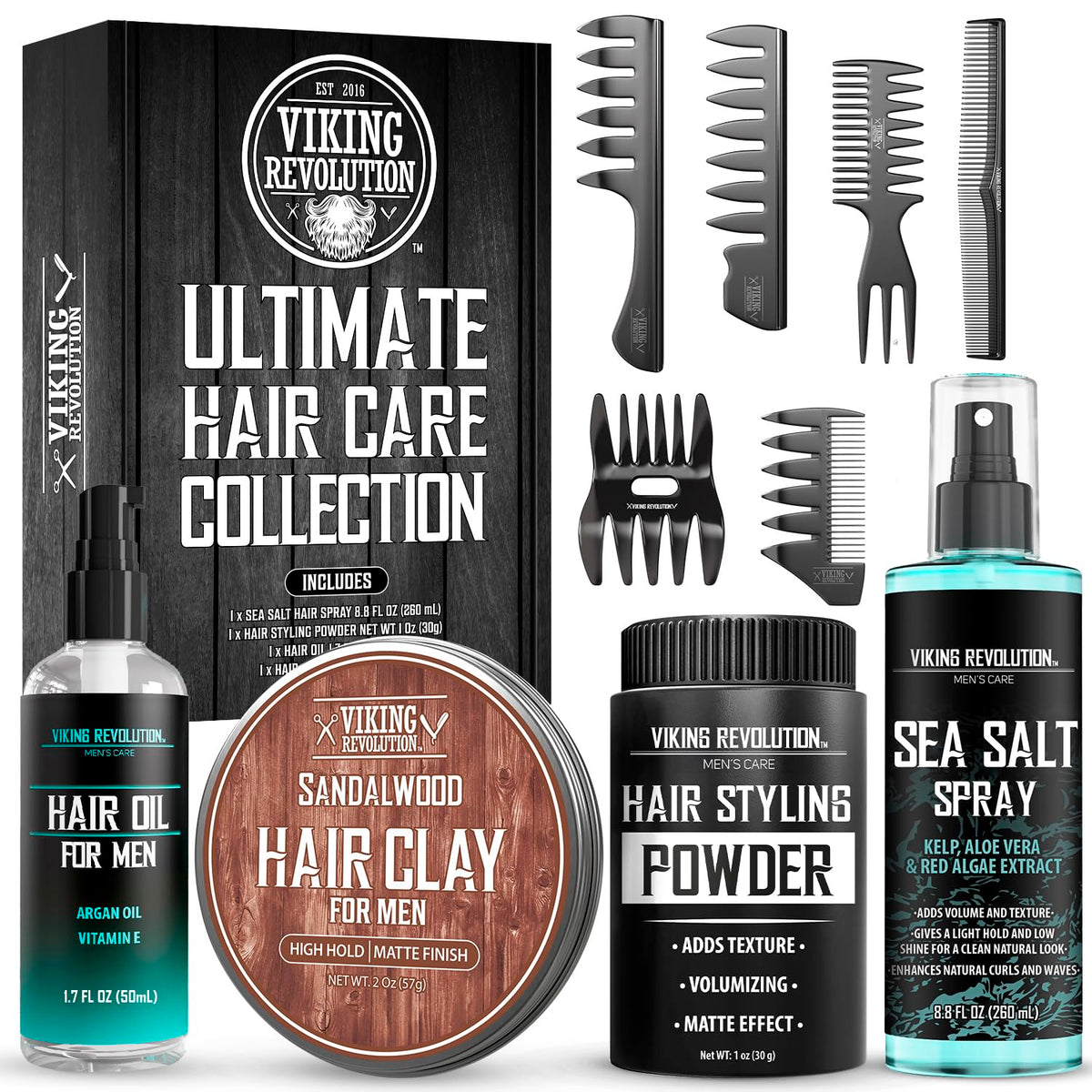 Viking Revolution front packaging showing full men’s styling kit benefits