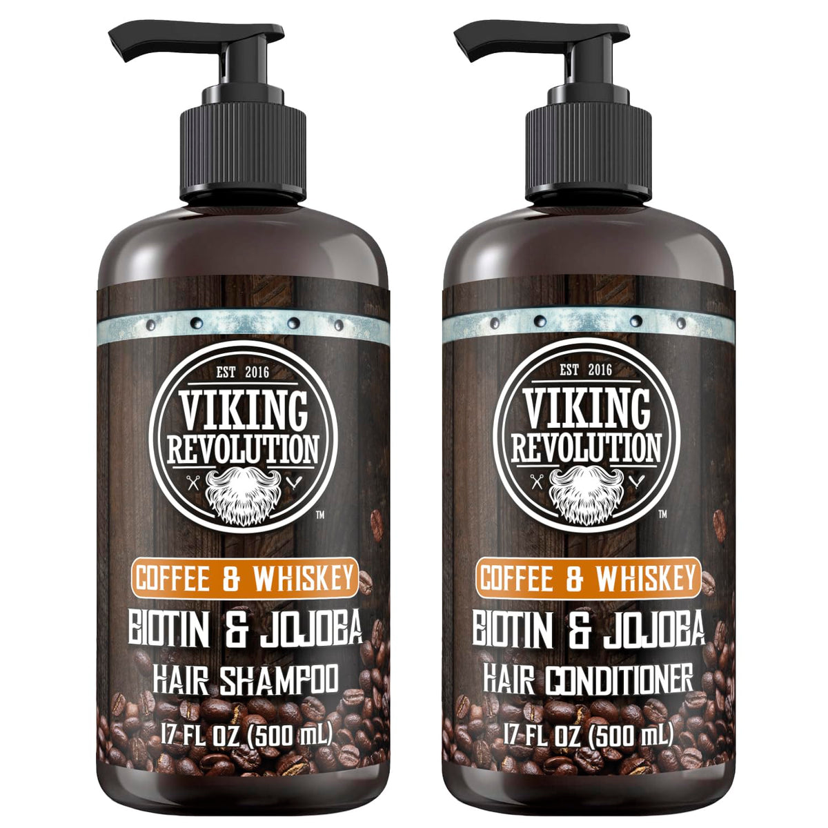 Viking Revolution front packaging showing both 17 oz pump bottles and benefit labels