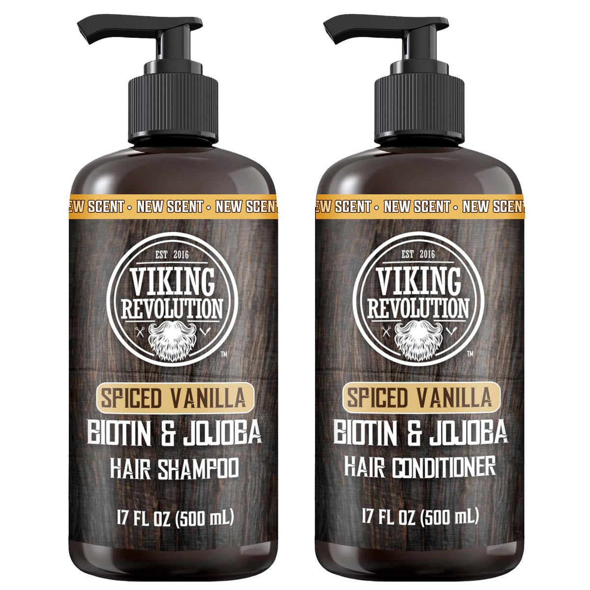 Viking Revolution front packaging showing shampoo and conditioner set and clean benefit