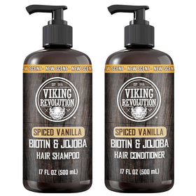 Viking Revolution front packaging showing shampoo and conditioner set and clean benefit