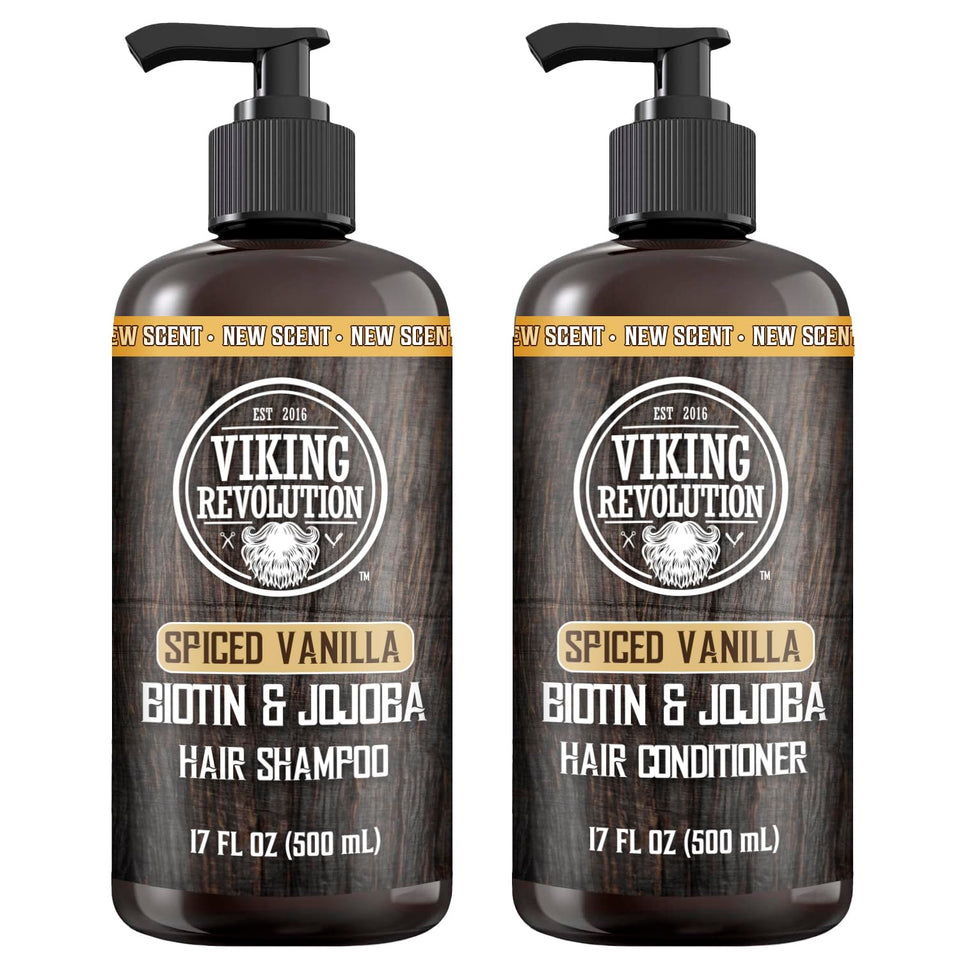 Viking Revolution front packaging showing shampoo and conditioner set and clean benefit
