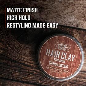 Viking Revolution hair clay texture closeup for strong matte hold
