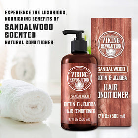 Viking Revolution jojoba and biotin ingredients display boosting nourishment