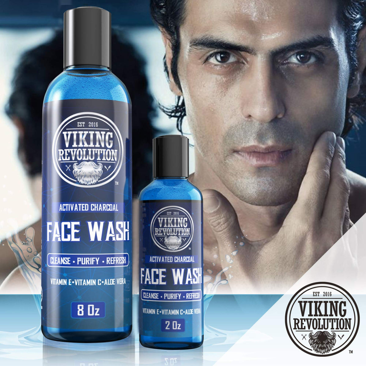 Viking Revolution on bathroom counter in lifestyle scene for daily grooming routine