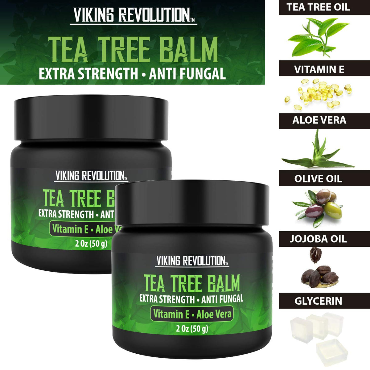Viking Revolution open jar texture showing balm consistency and easy absorption benefit