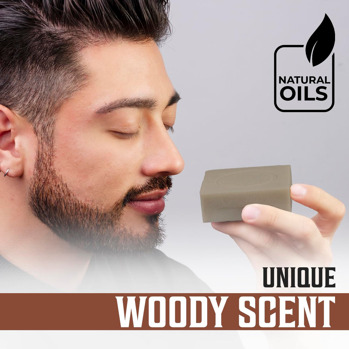 Viking Revolution oils and sandalwood arranged to show nourishing ingredients
