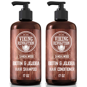 Viking Revolution front packaging showing sandalwood set and benefits