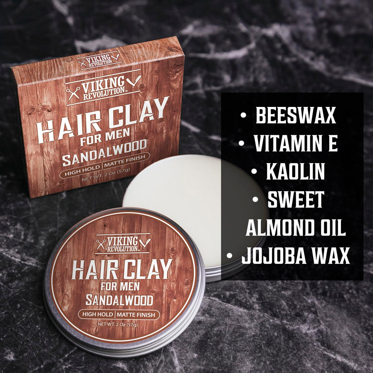 Viking Revolution jar on bathroom counter paired with comb for everyday grooming