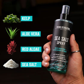 Viking Revolution sea salt spray in action creating beachy texture