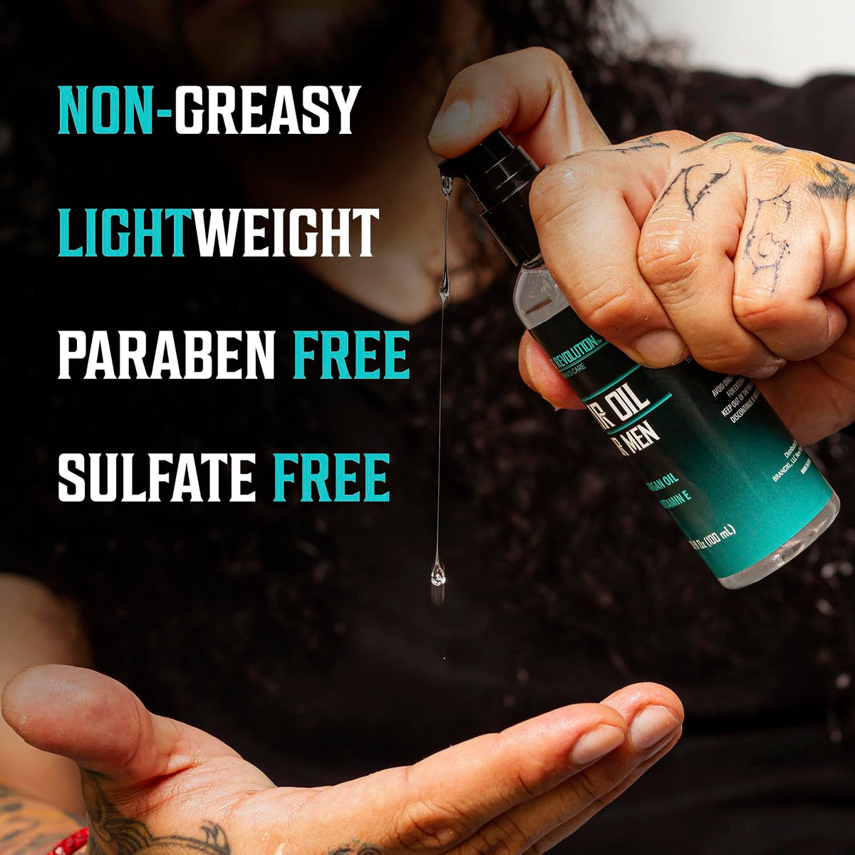 Viking Revolution sea salt spray being applied to damp hair for effortless texture