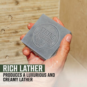 Viking Revolution lifestyle bathroom setup conveying natural grooming ritual