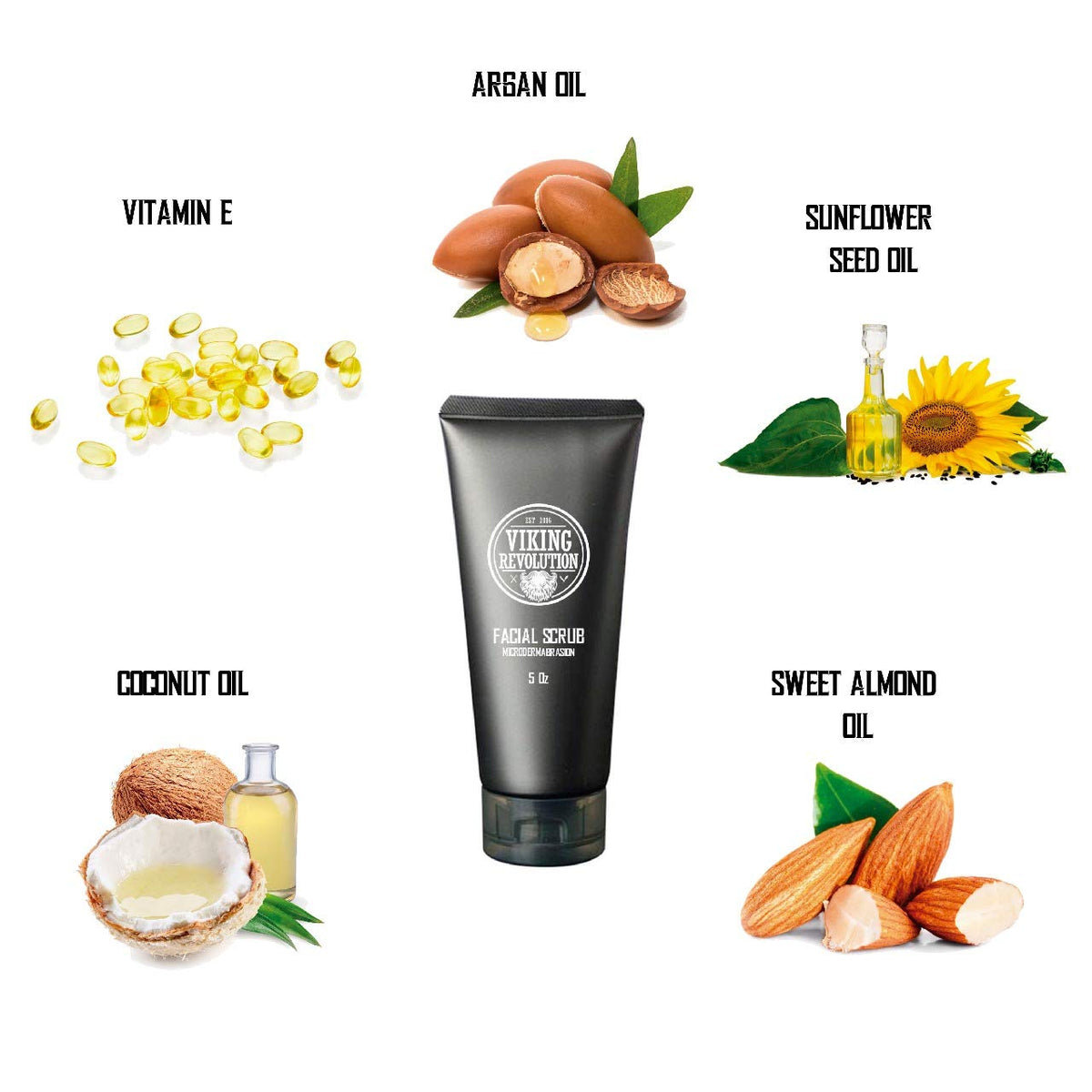 Viking Revolution scrub texture close-up showing microdermabrasion particles for deeper exfoliation