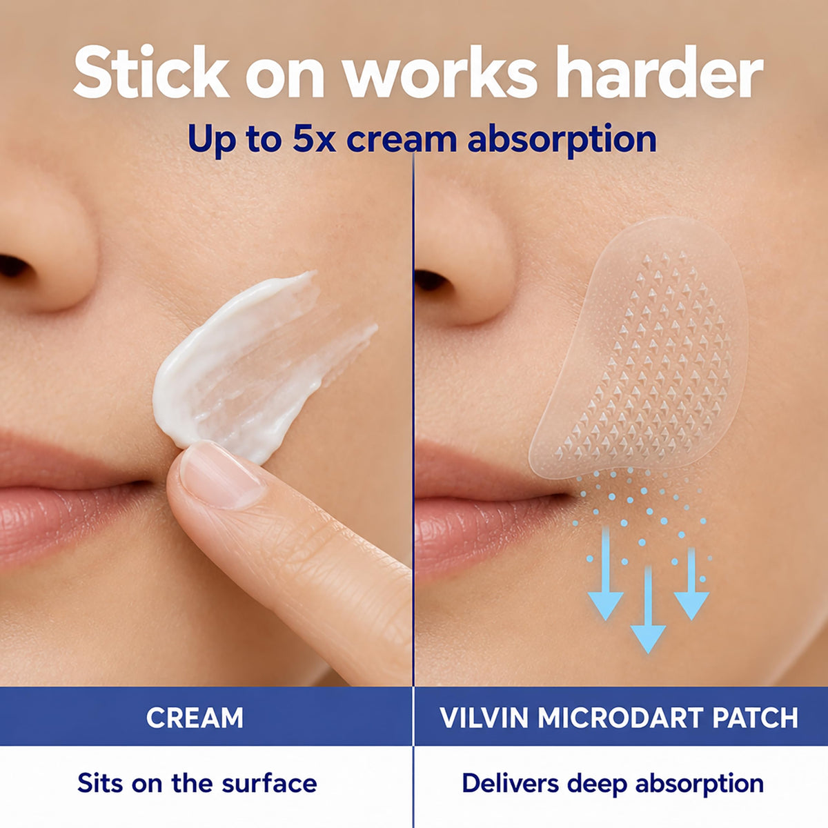 VILVIN patch held in hand to show size and easy application