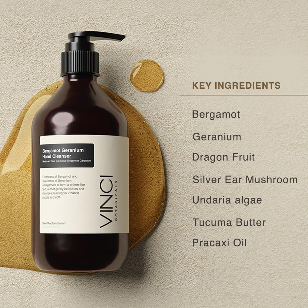 Vinci Botanicals creamy gel with exfoliating beads showing gentle texture