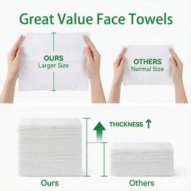 Vinda towel in hand demonstrating XL 10x12 size and absorbent strength