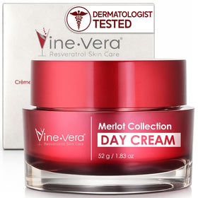 Vine Vera jar front view showing elegant packaging and daily cream