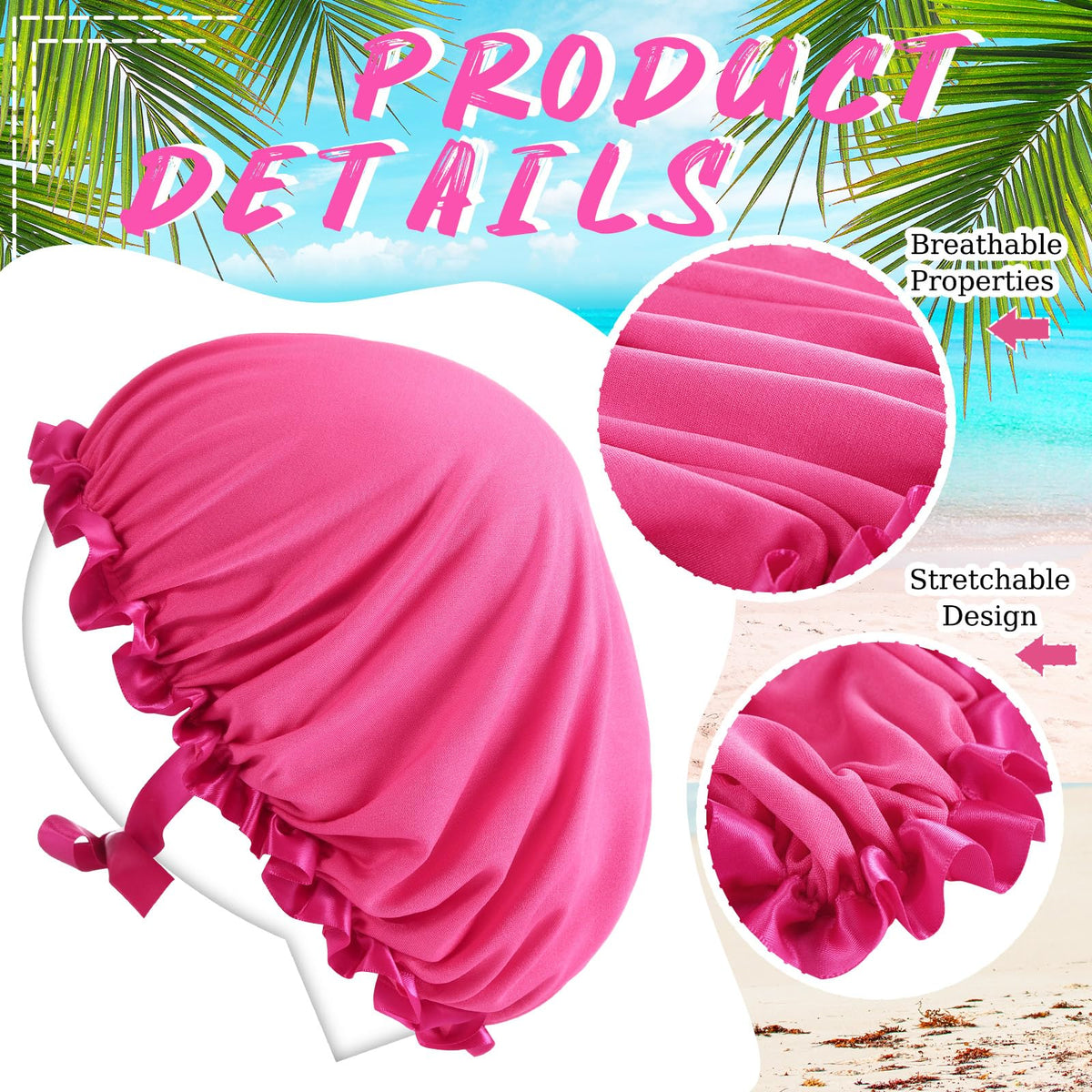 Vinsatin model wearing bonnet and face cover demonstrating secure fit and protection