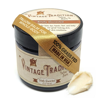 Vintage Tradition front jar view showing label and compact size benefit