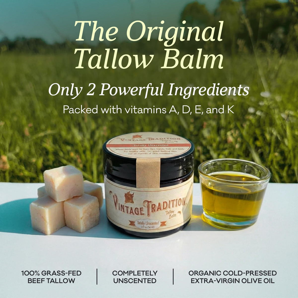 Vintage Tradition open balm close-up showing smooth texture for easy spread
