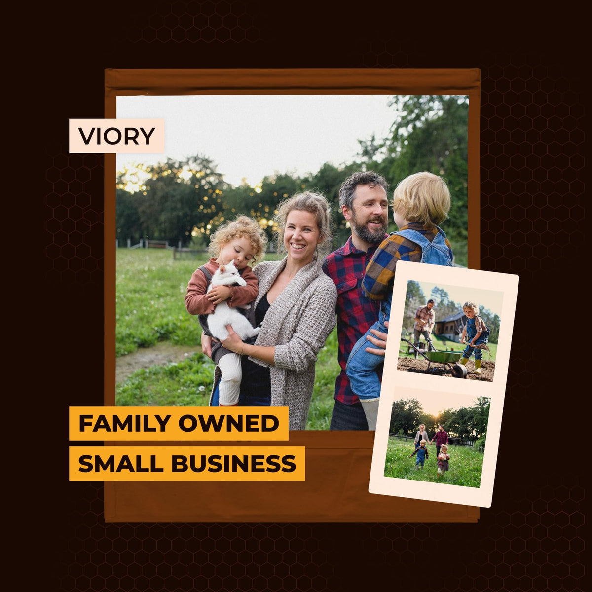 VIORY jar held in hand to show product size and convenient everyday use