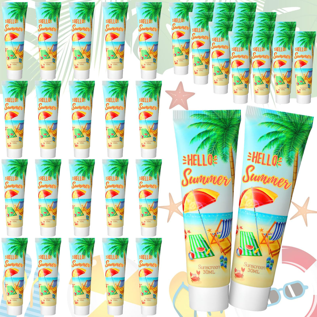 Viozakanry front packaging showing 36 mini sunscreens and gift-ready design