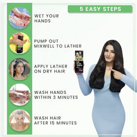 VIP HAIR COLOUR SHAMPOO lather on hands showing even pigment distribution benefit