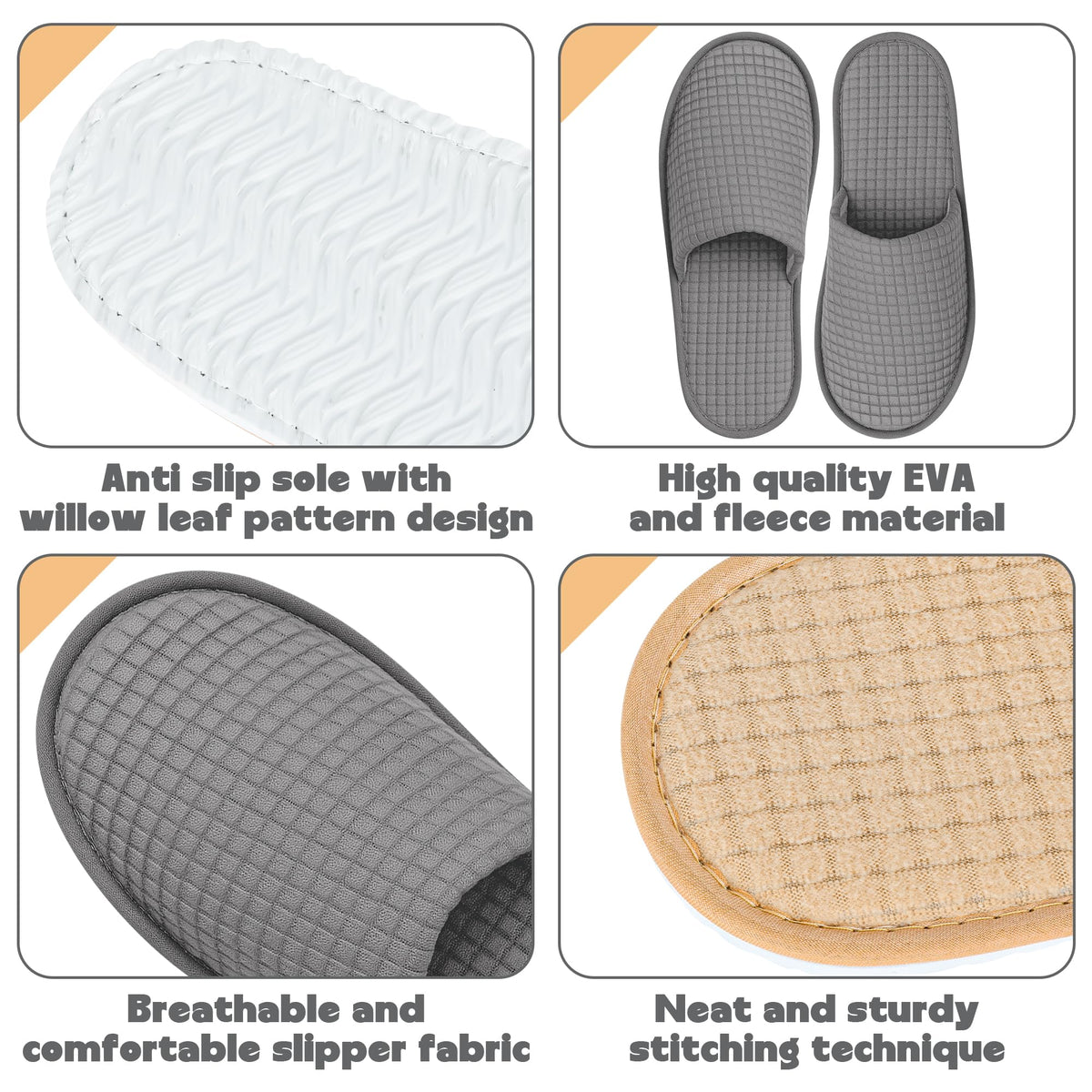 Vipay medium and large slippers side-by-side showing size difference clearly