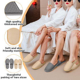 Vipay slippers placed in a hotel room demonstrating guest-ready presentation