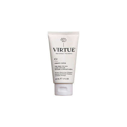 Virtue 6-in-1 Styler front packaging showing sleek bottle and label, promotes polished styling
