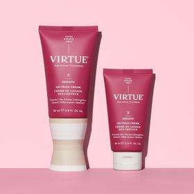 VIRTUE applied to wet hair demonstrating instant smoothing benefit