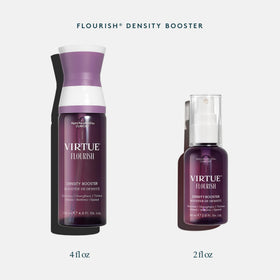 VIRTUE before and after comparison illustrating thicker-looking hair benefit